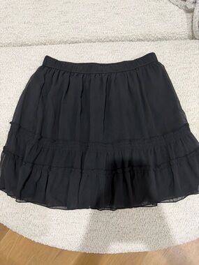 NWT Abercrombie & Fitch Black Tiered Chiffon Mini Skirt Size M Flowy Ruffle Boho